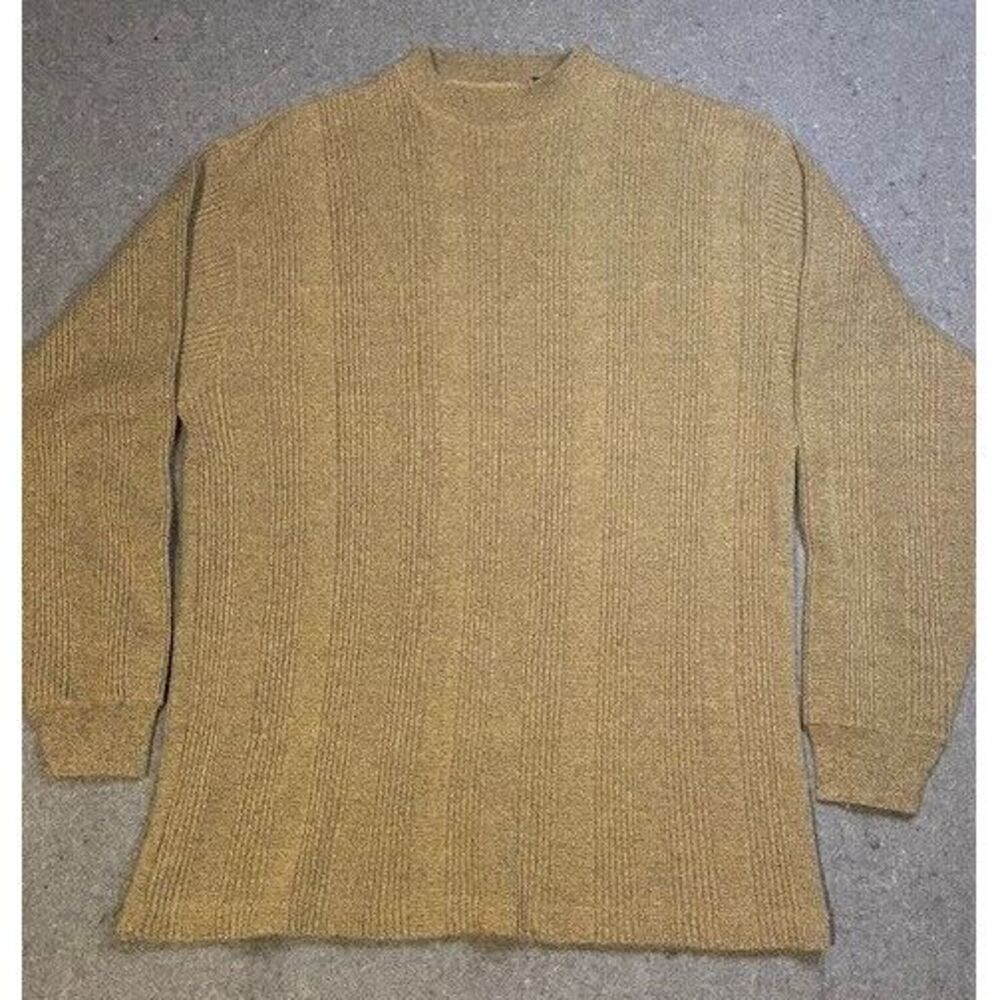 Vintage COLEMAN Men's LARGE Pullover Henley Sweater BROWN Camping Hiking‎